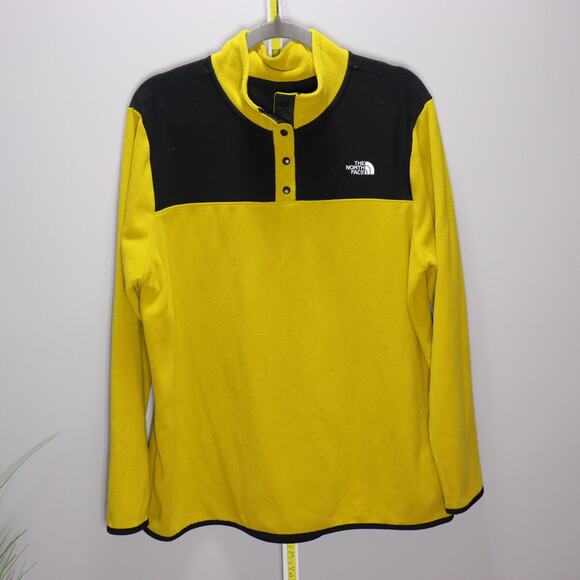 The North Face Women’s XL Fleece Snap Pullover Yellow Black - Picture 1 of 4